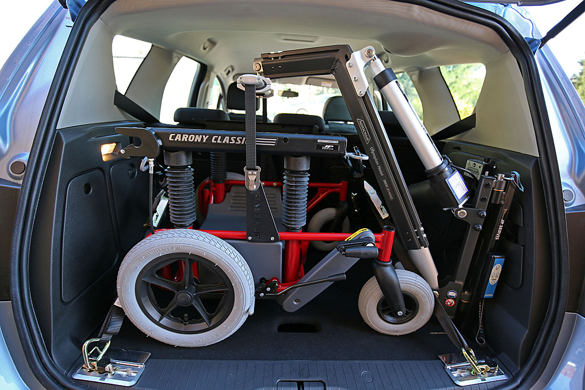 Kotvící zařízení invalidního vozíku - ráčnové ve voze OPEL Meriva